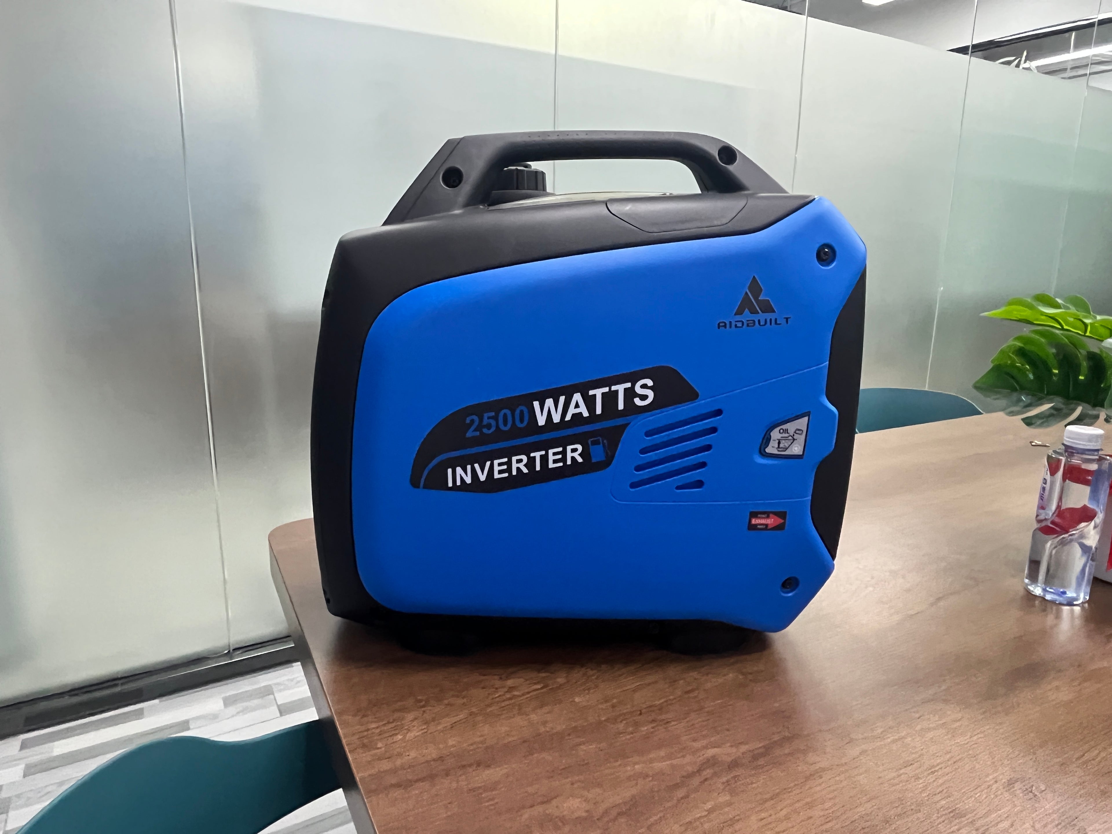 AidBuilt 2500 Watt Portable Inverter Generator, Alternator, Ultra-Quiet Long Runtime Gas Generator with CO-Sensor Fuel Off, Parallel function, for Camping, Tailgating, Home Emergency Use, EPA Compliant (Blue)